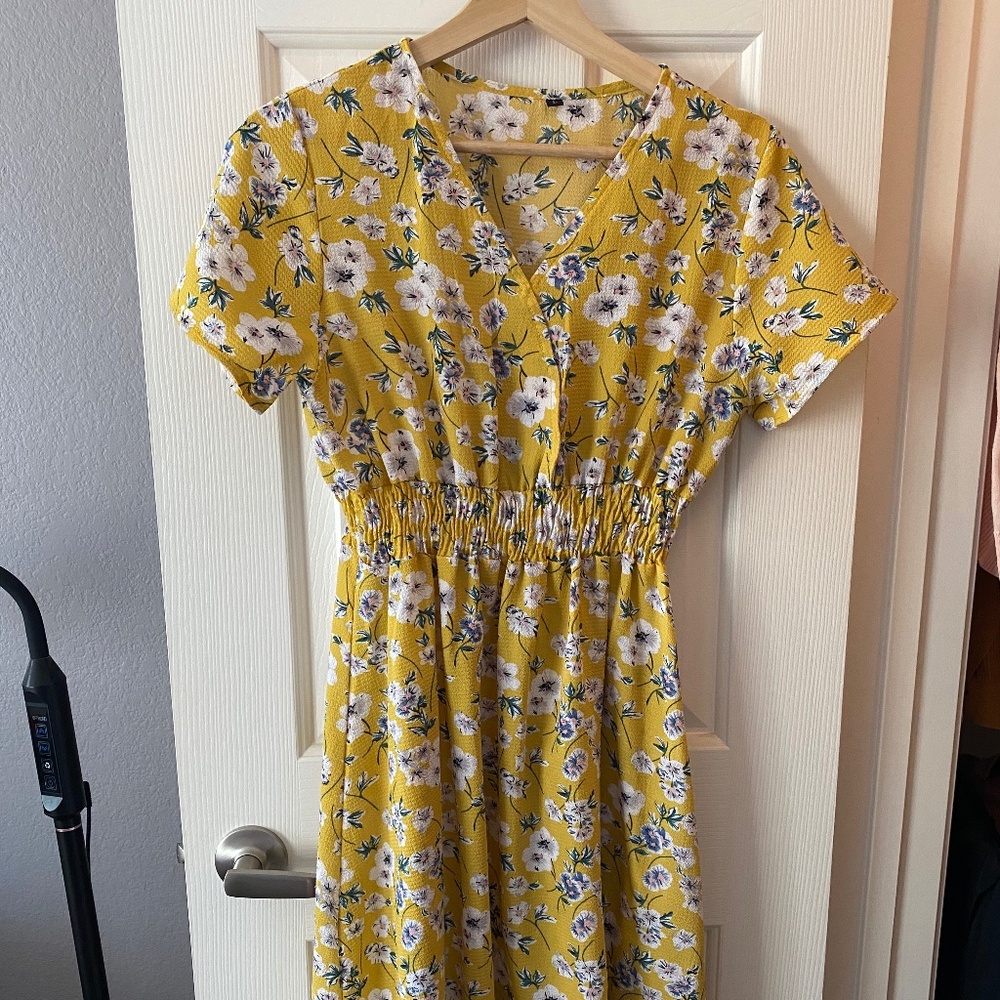 Yellow floral dress